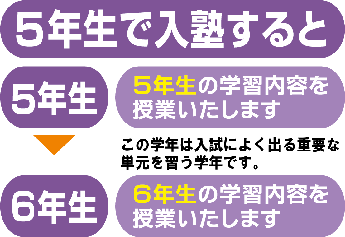 ５年生でご入塾された場合